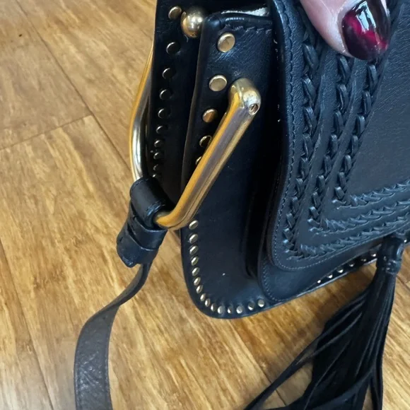Chloe Hudson Black Braided Leather Crossbody Bag - Picture 5 of 7